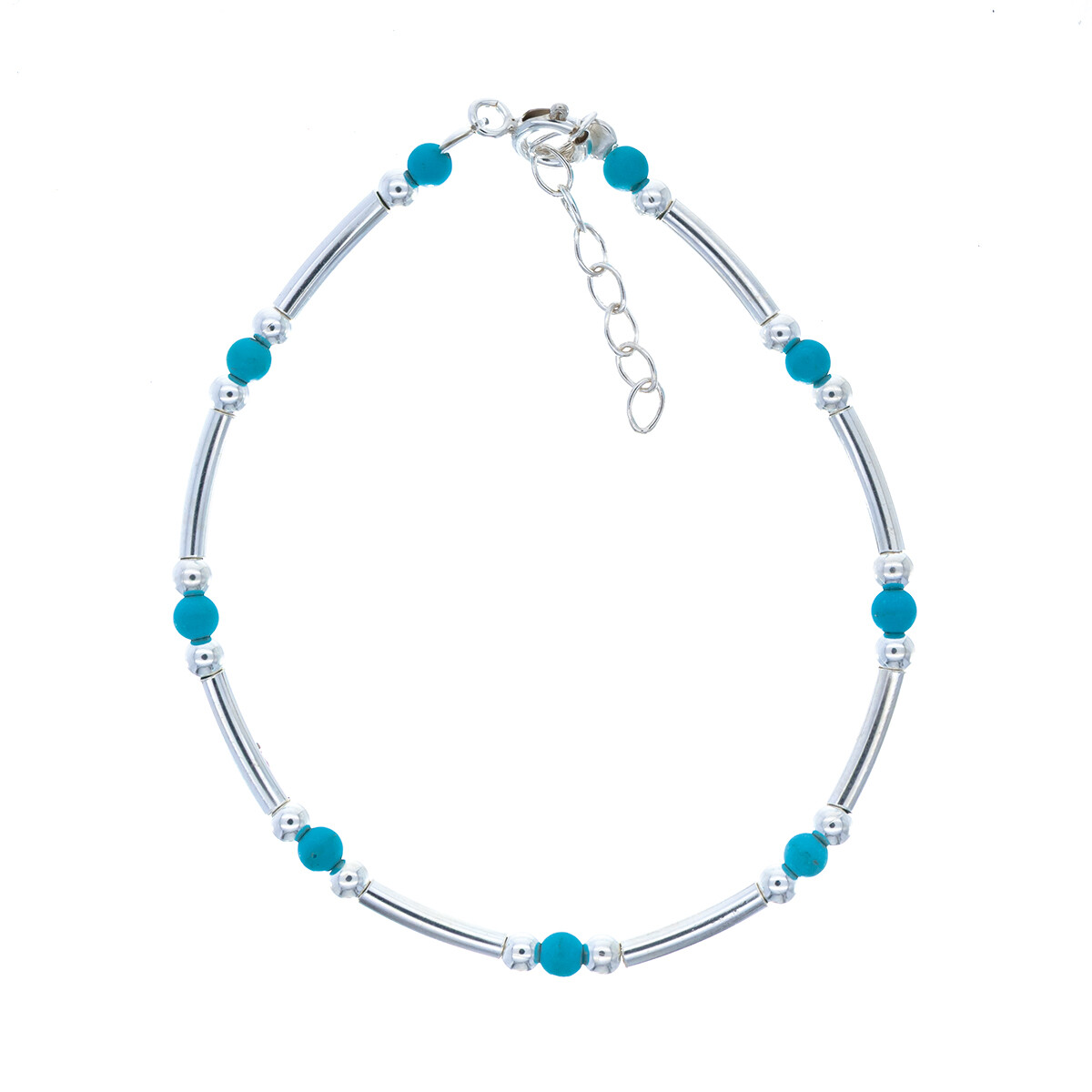 Pulsera de plata 925 y turqueza. 