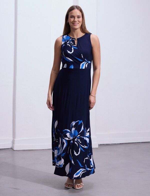 Vestido Maxi Keyhole MARINO/MULTI
