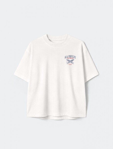 CAMISETA MANGA CORTA CON ESTAMPA - BLANCO BLANCO