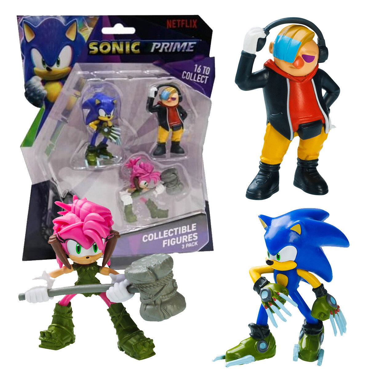 Figuras Muñecos Sonic X3 Original Coleccionable - 4 