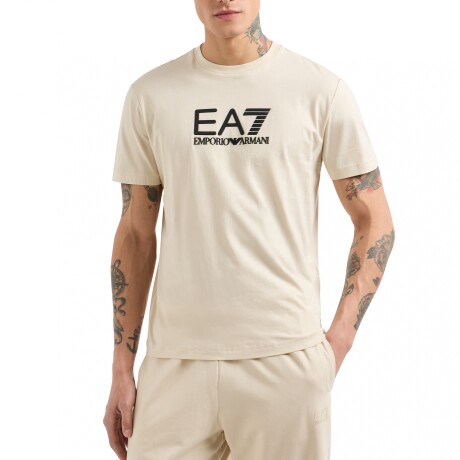 VISIBILITY COTTON CREW-NECK - EA7 EMPORIO ARMANI Beige
