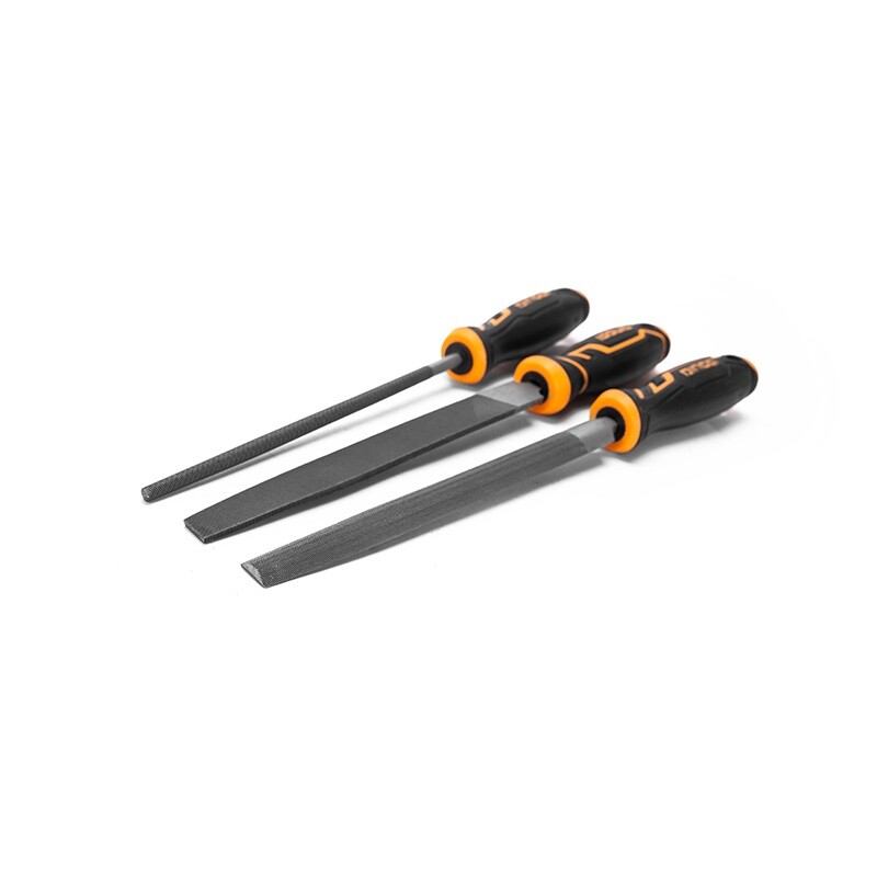 DINGQI JUEGO 3 LIMAS PLANA + REDONDA + MEDIA CAÑA 8 PULGADAS Dingqi Juego 3 Limas Plana + Redonda + Media Caña 8 Pulgadas