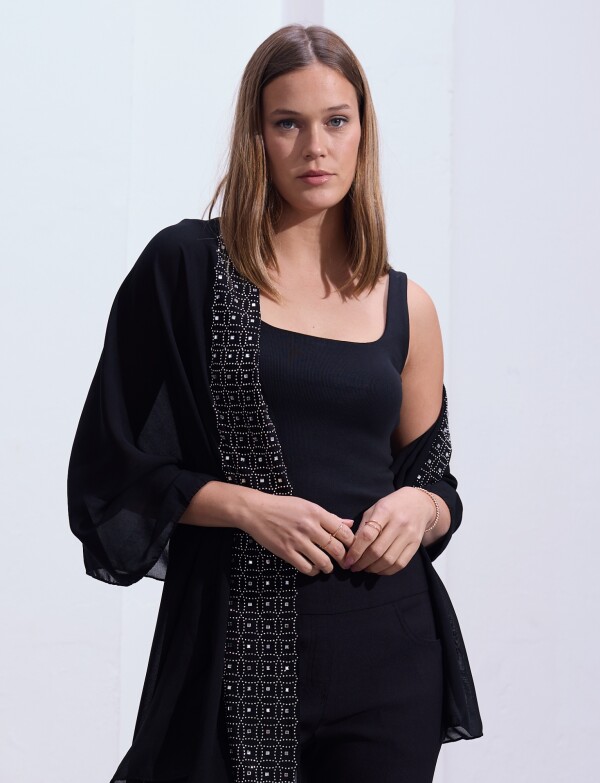 Pashmina Noche NEGRO/PLATEADO