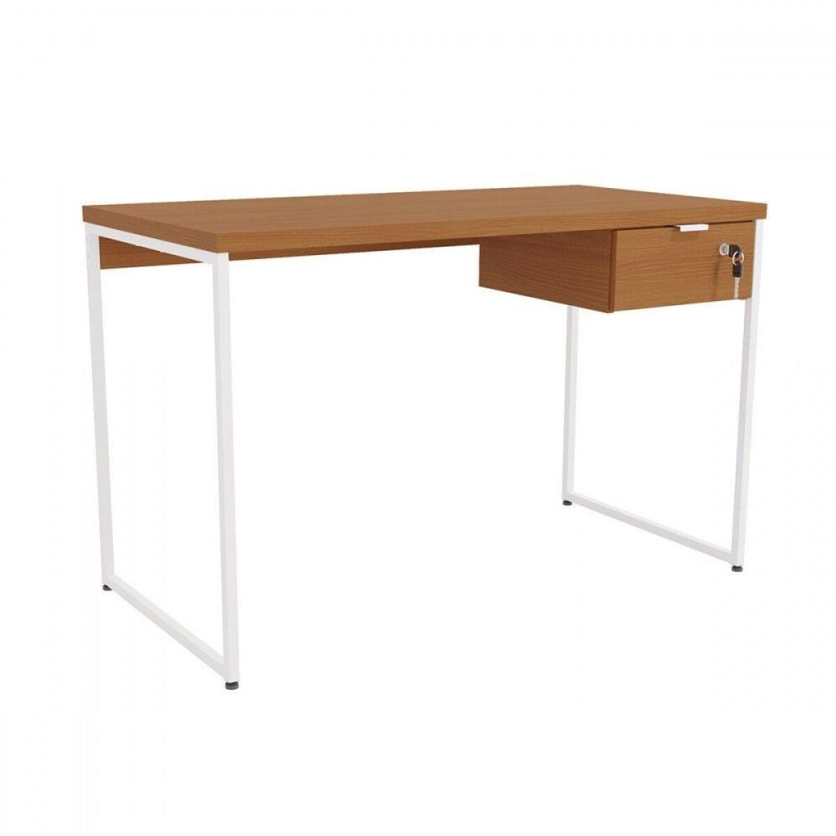 Escritorio c/cajon c/llave 1,18x0,60X0,75 alto canela y Blanco 