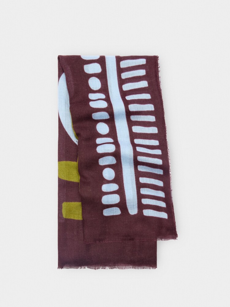 Pañuelo Estampado Con Lã marron