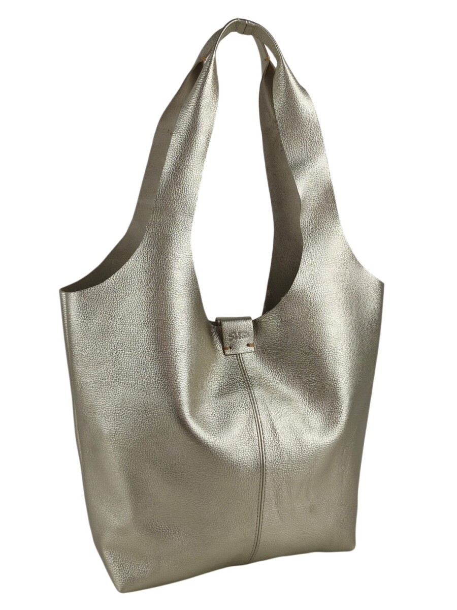 Tote Bag de Cuero Genuino - Champagne 