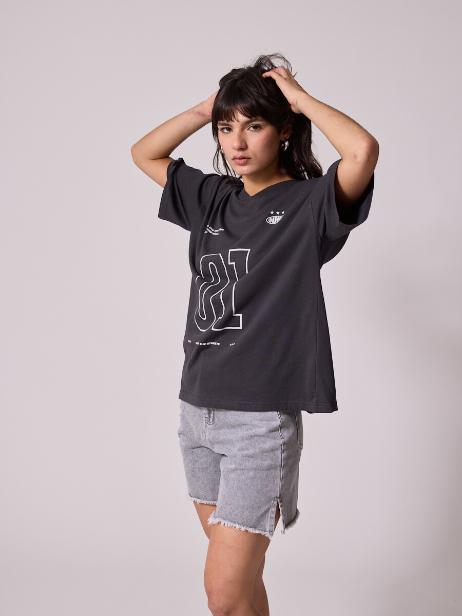 T-SHIRT LESSIE DIXIE Gris Oscuro