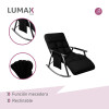 Sillón Reposera Lumax Mecedora Respaldo bolsillo Ajustable Negro