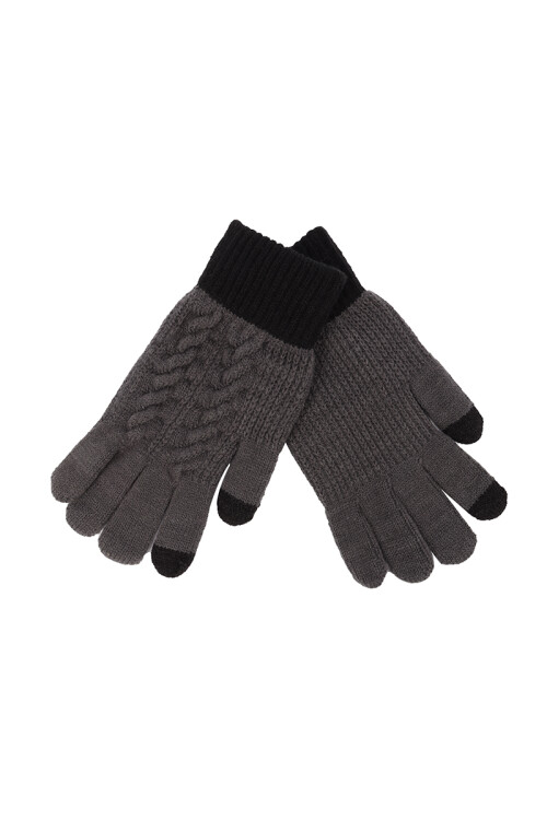 Guantes de punto tejido Gris oscuro