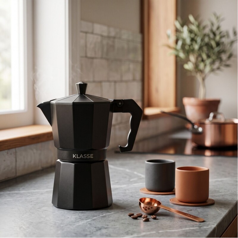 Cafetera Italiana Moka Klasse 6 tazas | Negra mate Cafetera Italiana Moka Klasse 6 tazas | Negra mate