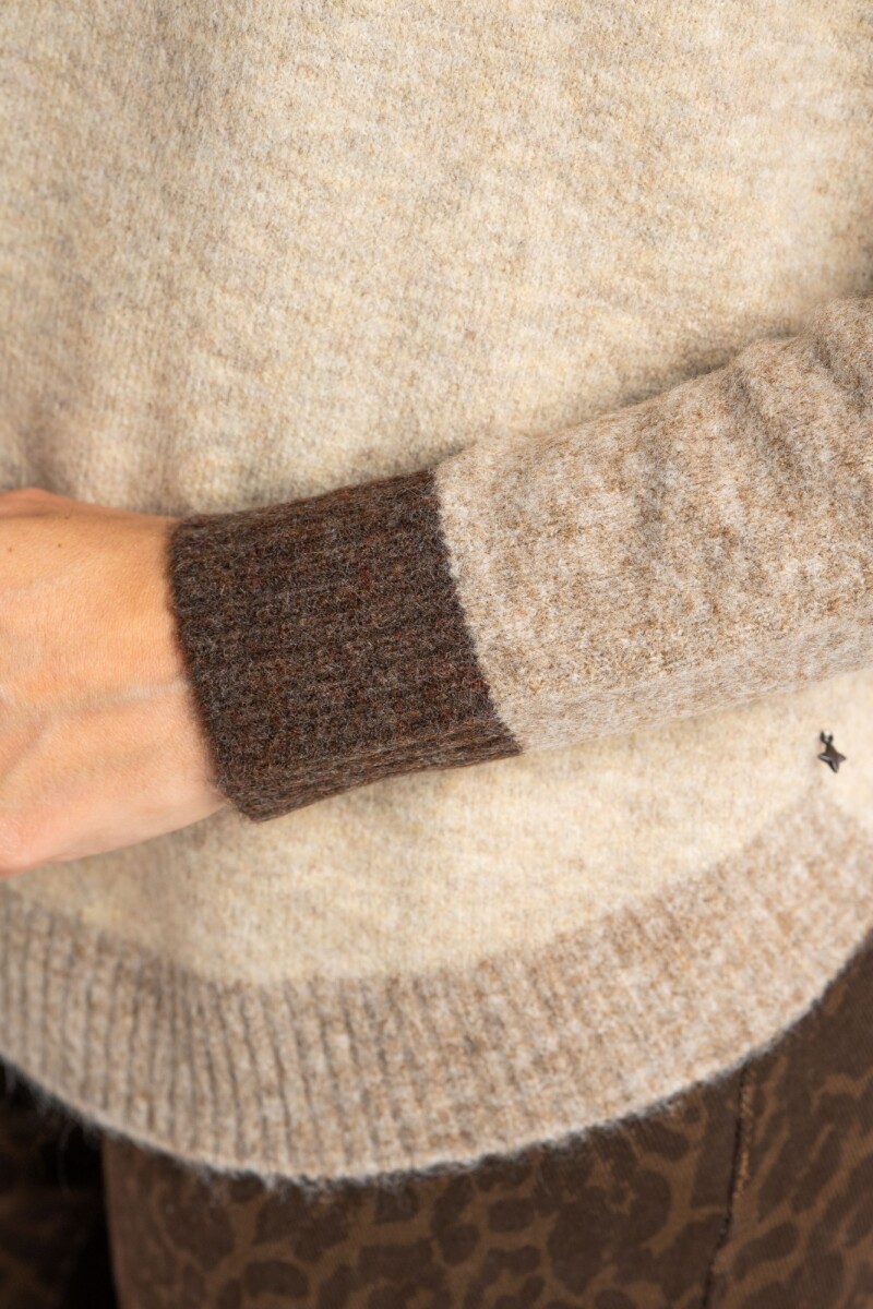 Sweater Color Block Marrón