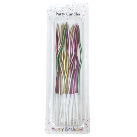 Velita Ondas Metal x 12 Colores Surtidos