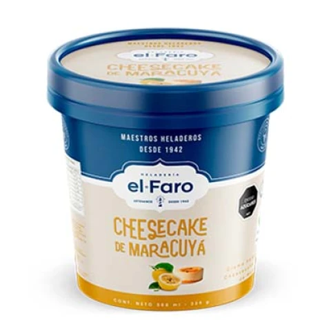 Helado de Cheesecake De Maracuyá El Faro 500ml Helado de Cheesecake De Maracuyá El Faro 500ml