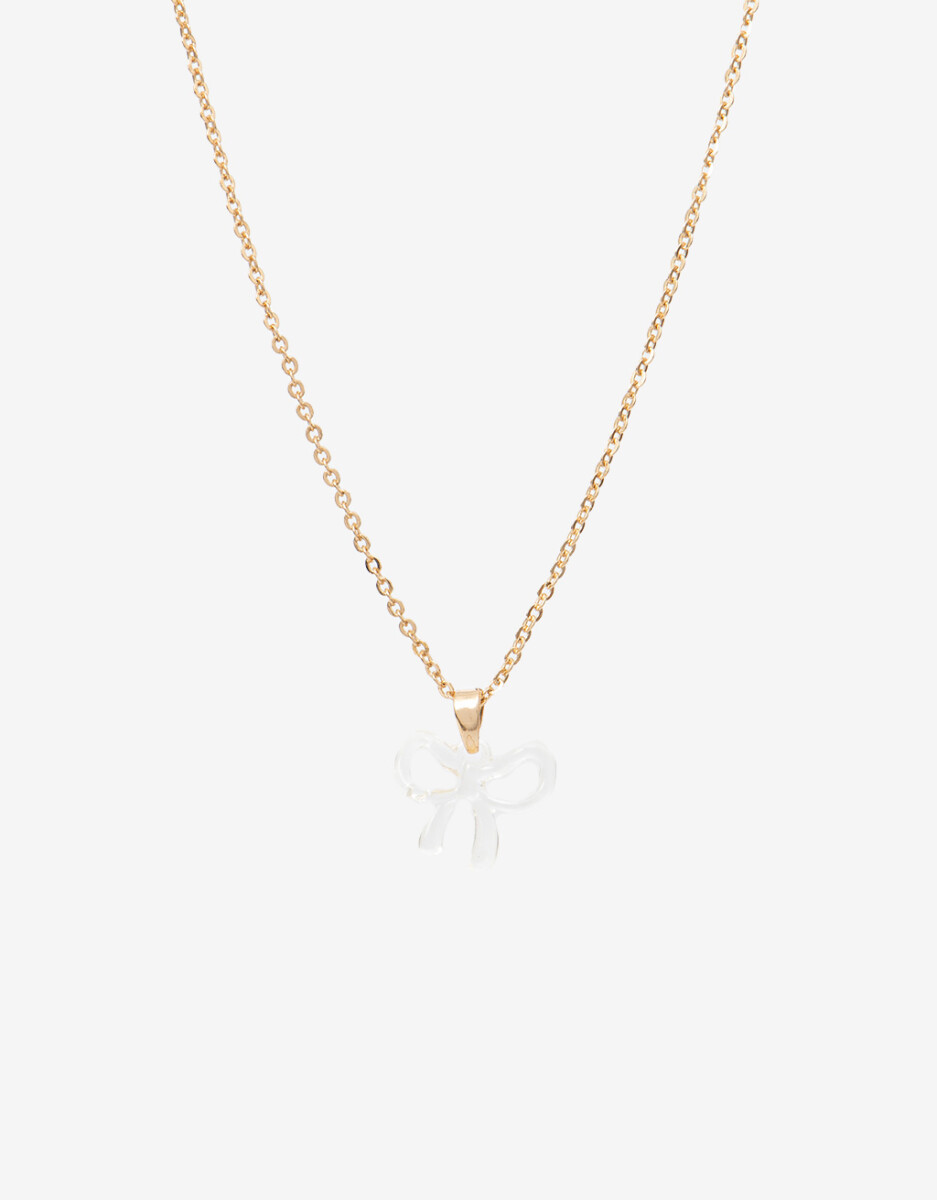 Collar Cadena Con Dije Charm Moño 