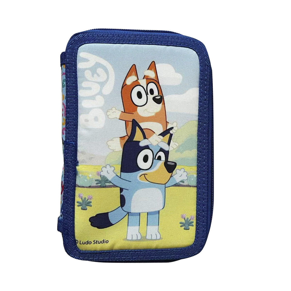 Cartuchera Infantil Bluey 3 Pisos con Cierre 13 x 20 cm 