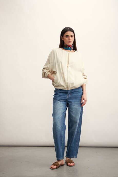 Chaqueta Bomber Beige