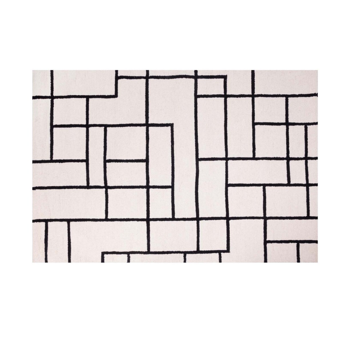 ALFOMBRA TERUEL - ALGODON BLANCO/NEGRO 