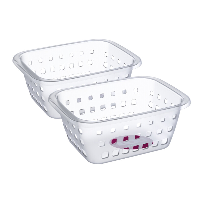 Set x2 Cesto pequeño 1,4 lts TRANSPARENTE