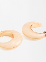 Aros Perlados Con Borde Metálico beige