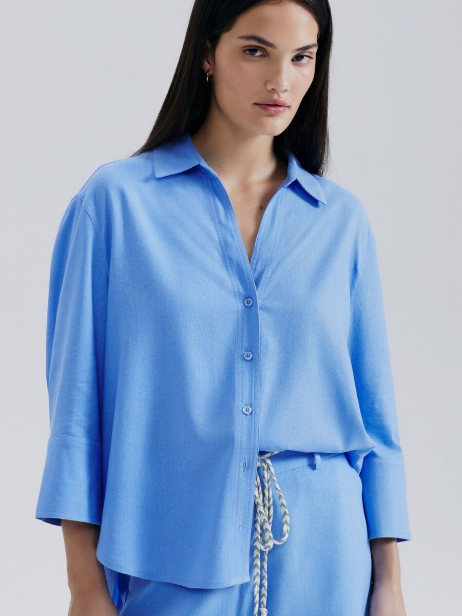 CAMISA MANGA LARGA - AZUL 