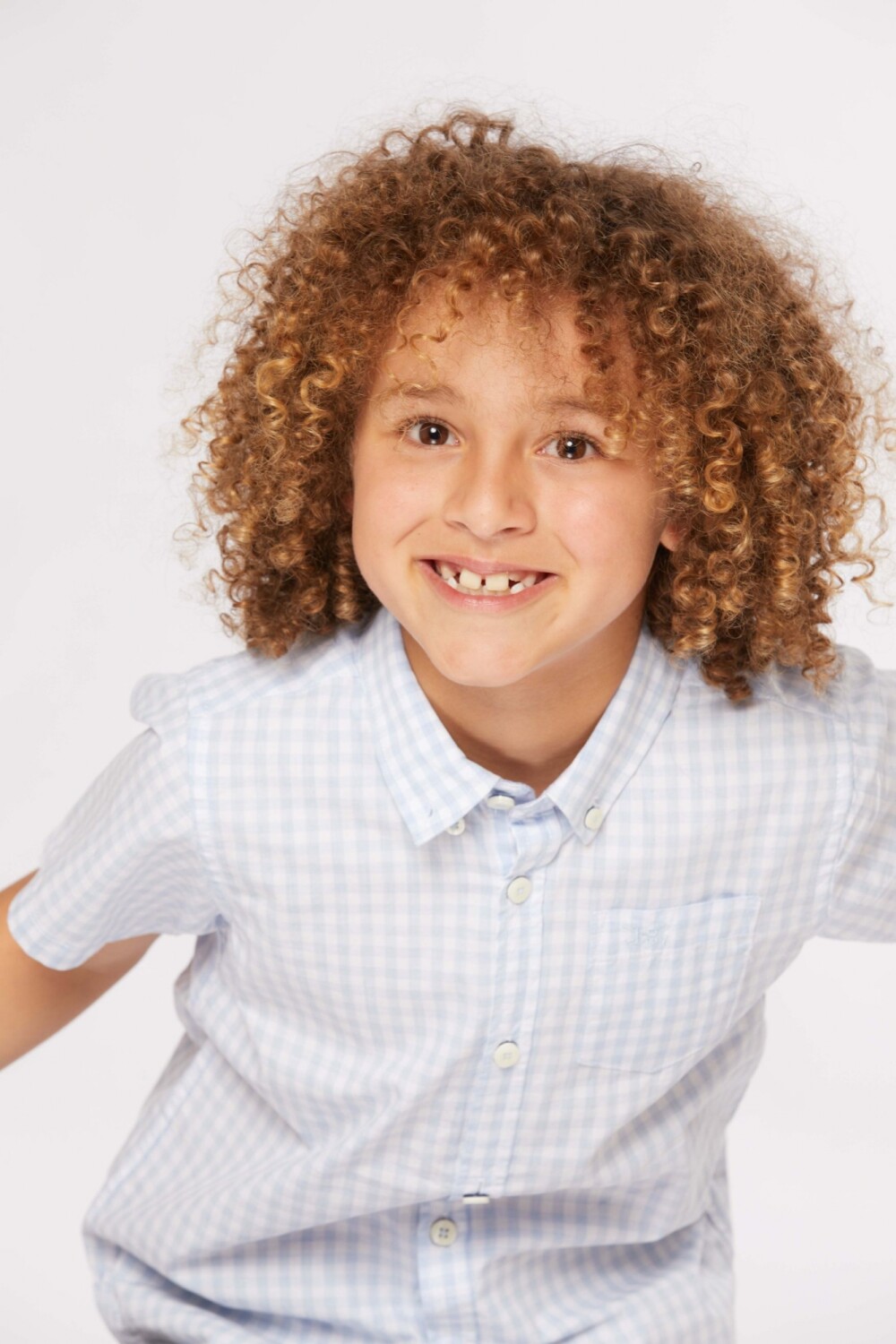 CAMISA A CUADROS Celeste