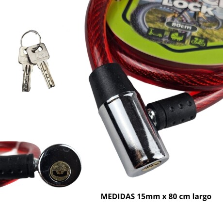 Linga Candado para Bici Moto Reforzada 2 llaves Rojo