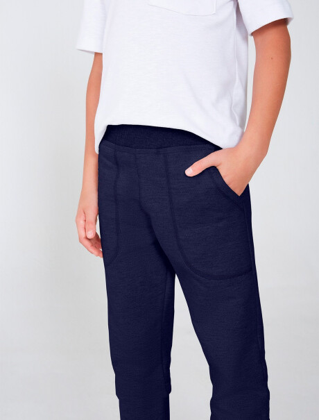 PANTALÓN BABUCHA DE NIÑO CON FELPA AZUL