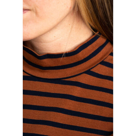 Polera Alogodon Elastano Rayada Camel