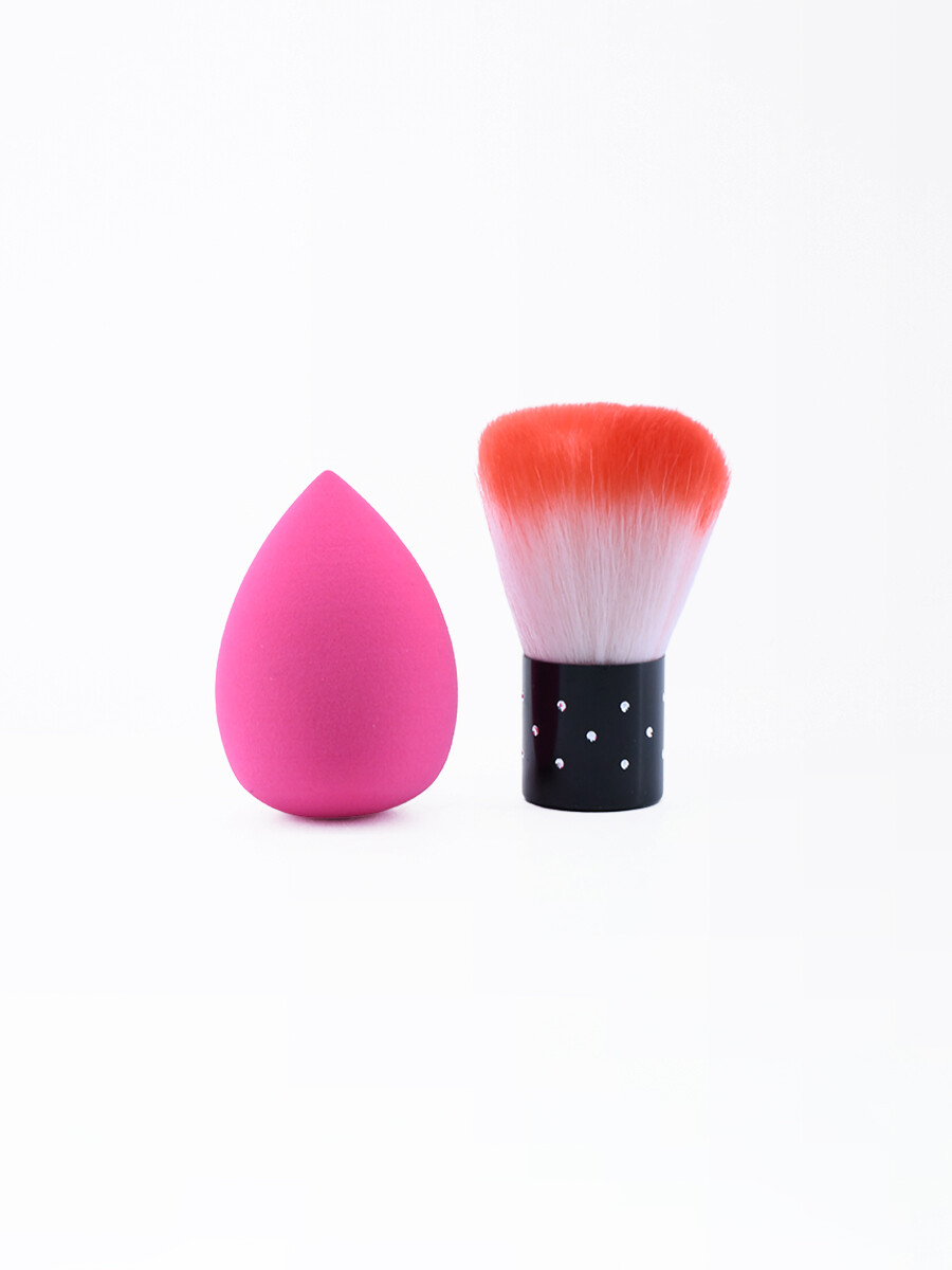 SET BROCHA Y ESPONJA - ROSADO 