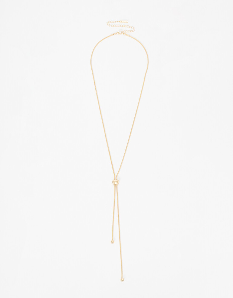 Cadena Corta con Dije Metal Collar Con Dije Corazón. - Dorado