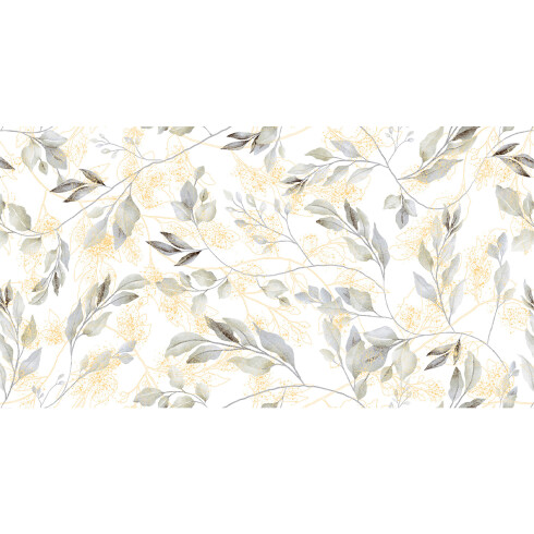 Ceramica Acetinada Decorado Flores 63X120Cm Pared GAMAS DE BLANCO