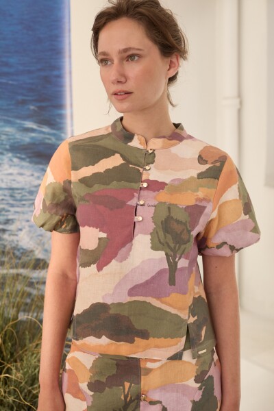 BLUSA TROPICAL PRINT Tierra
