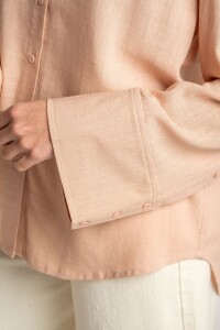 Camisa Con Lino Rosa