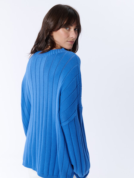 Buzo Punto Oversize Azul