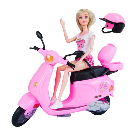 Muñeca con moto y casco Muñeca con moto y casco