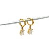 Caravanas aros Lagrima- Plata rodinada con micra oro 18k-Piedra Luna-CA2011 Conpiedra
