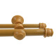 Barrote cortina doble de metal 2 m + 2 Soportes MARRON CLARO