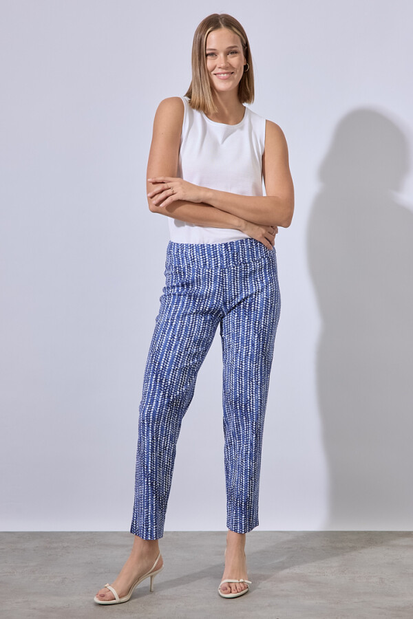 Pantalon Printed AZUL/BLANCO