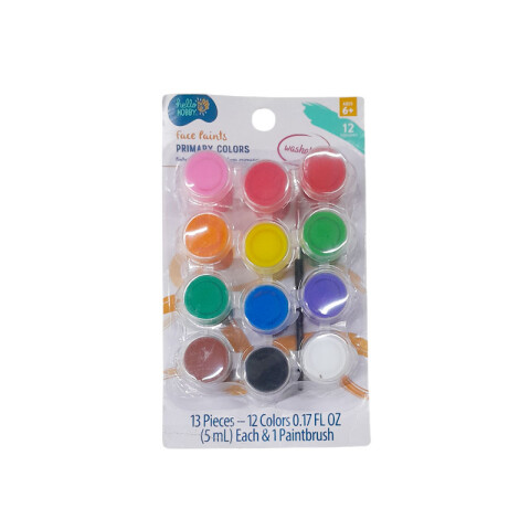 3x2 Kit de pinturas para rostro 12 pinturas y pincel 3x2 Kit De Pinturas Para Rostro 12 Pinturas Y Pincel