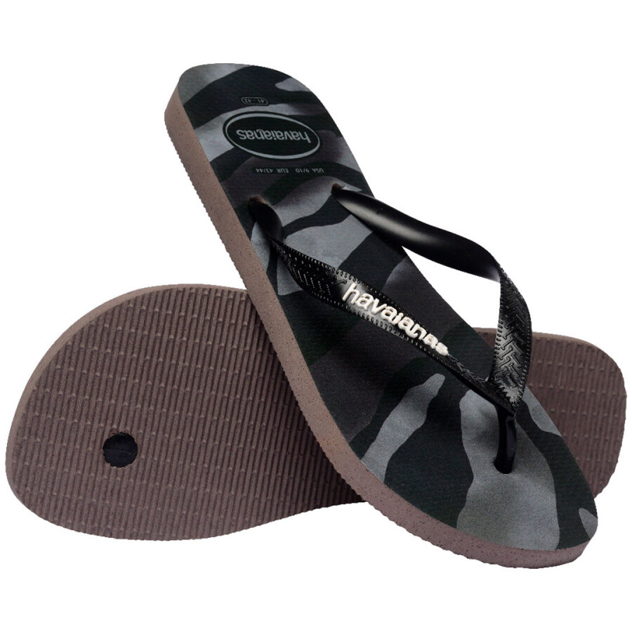 Sandalias de Hombre Havaianas Top Camu Negro - Gris
