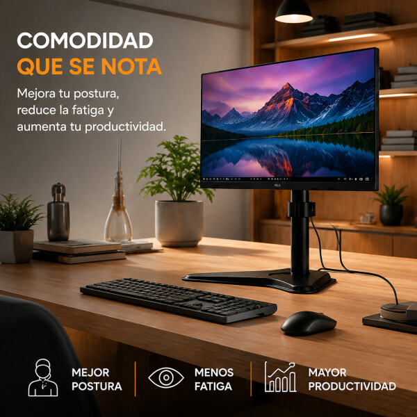 Soporte Monitor Brateck Base 17"-32" Ergonomico Ajustable Color Negro
