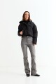 Campera puffer crop NEGRO