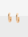 Aros Argollas Metal Aros Argolla De Metal Rectangular De La Línea Stay Golden. - Dorado