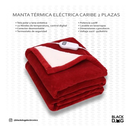 Manta Térmica Eléctrica Cuori Modelo Caribe Plus Manta Térmica Eléctrica Cuori Modelo Caribe Plus