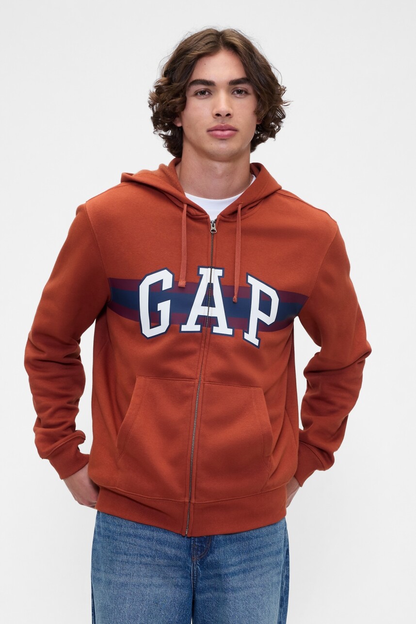 Canguro Con Cierre Logo Gap Hombre Copper Spice 245