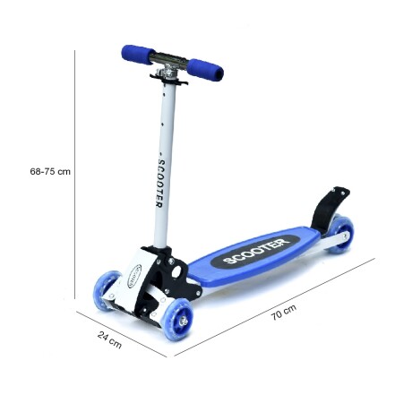 Monopatín Infantil Patineta 3 Ruedas con Manillar Ajustable Azul