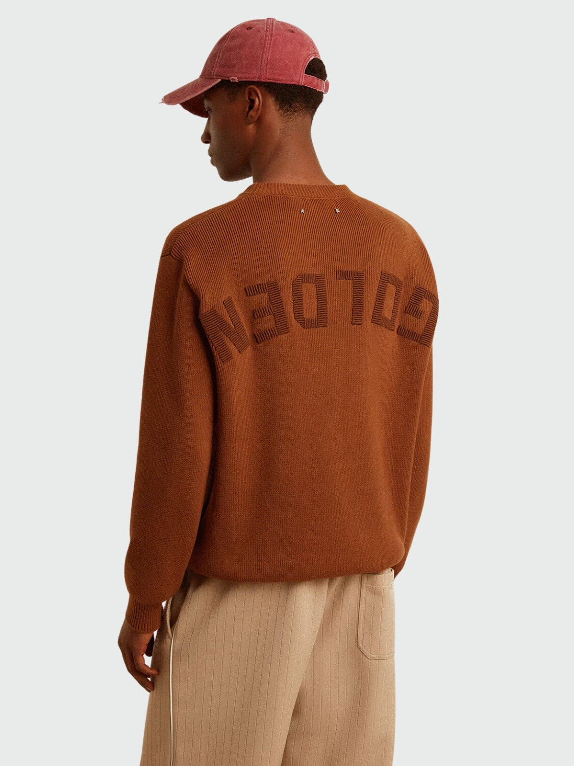 Golden Goose - Buzo de algodón con cuello a la base Marrón