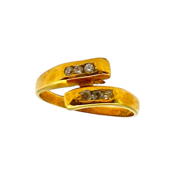 Anillo Derivación -Oro Bajo-Piedra Zirconia-AN8101 conpiedra