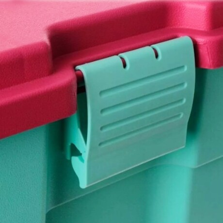 Baúl con Tapa Bisagra Wenco 100 Litros Verde Agua/rosa