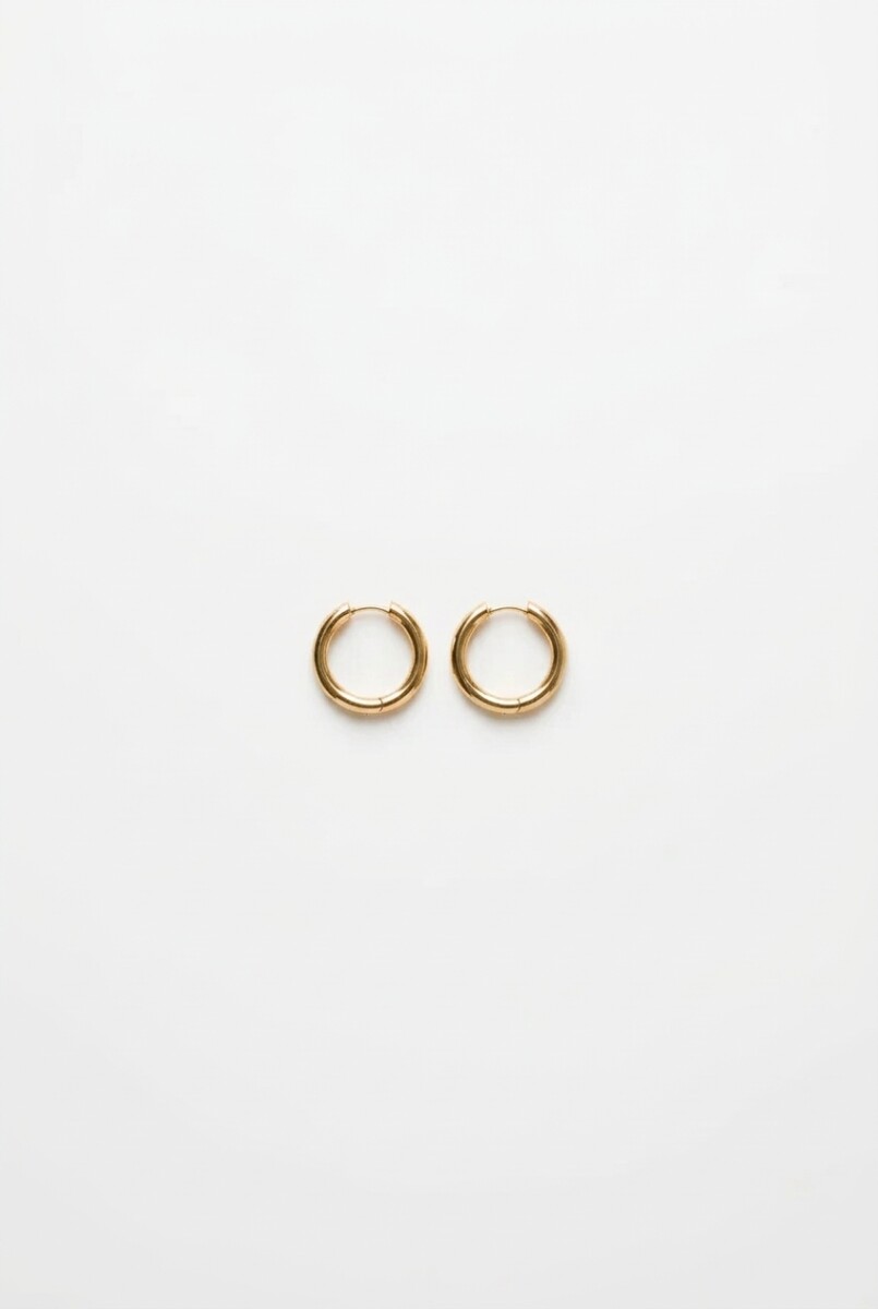 Aros acero grueso small - dorado 
